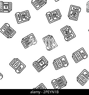 Dateiformat Dokumentvektormuster nahtlos Stock Vektor