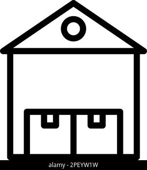 Warehouse Vector Thick Line-Symbol Für Den Privaten Und Gewerblichen Gebrauch. Stock Vektor