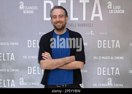 Rom, Italien. 16. März 2023. Michele Vannucci nimmt an der Fotokonferenz des Films „Delta“ im NH Hotel Collection Rome Centro Teil. Kredit: SOPA Images Limited/Alamy Live News Stockfoto