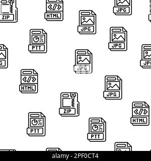 Dateiformat Dokumentvektormuster nahtlos Stock Vektor