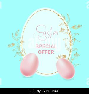 Osterhintergrund mit festlichen Dekorelementen und Platz für Text Stock Vektor