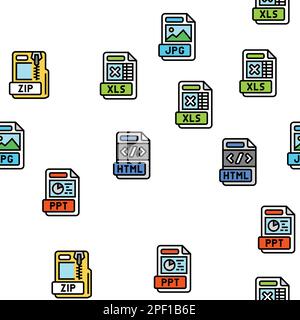 Dateiformat Dokumentvektormuster nahtlos Stock Vektor