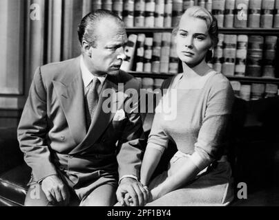 Staats Cotsworth, Hope lange, Filmset, "Peyton Place", 20. Century-Fox, 1957 Stockfoto