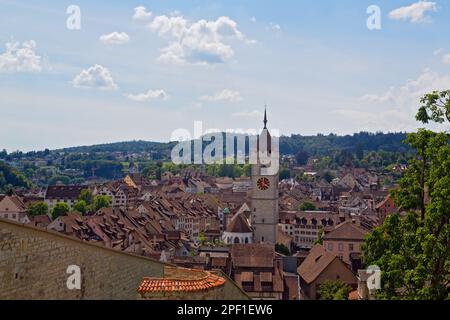 Panoramablick auf die Altstadt von Schaffhausen, Schweiz Stockfoto