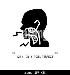 Tonsillitis Cancer Black Glyphe Icon Stock Vektor