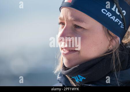 Holmenkollen, Norwegen. 16. März 2023. Die Biathlon-Legende und die doppelte Olympiasiegerin Tiril Eckhoff verkündet das Ende ihrer Karriere. (Foto: Igor Stan?ík/SOPA Images/Sipa USA) Guthaben: SIPA USA/Alamy Live News Stockfoto