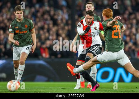 ROTTERDAM, NIEDERLANDE - MÄRZ 16: Santiago Gimenez von Feyenoord während der UEFA Europa League Runde 16 - Spiel Leg 2 zwischen Feyenoord und Shakhtar Donetsk im Stadion Feijenoord de Kuip am 16. März 2023 in Rotterdam, Niederlande (Foto von Ben Gal/Orange Pictures) Stockfoto