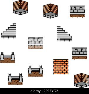 Gebäude Haus Struktur Vektor nahtloses Muster Stock Vektor