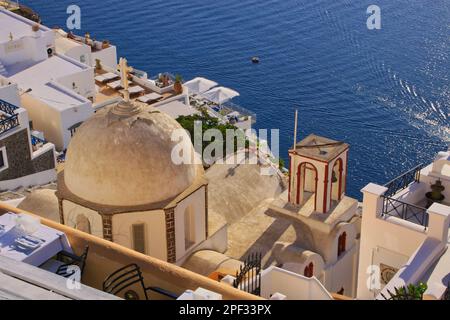 Kirche St. John Thira Stockfoto