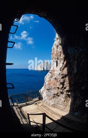 Porto Flavia, Masua und Pan di Zucchero, alte Mine besucht, Iglesias, Sardinien, Italien Stockfoto