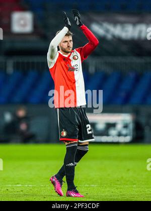 Rotterdam - Santiago Gimenez von Feyenoord während des Spiels Feyenoord gegen Shakhtar Donetsk am 16. März 2023 im Stadion Feijenoord de Kuip in Rotterdam, Niederlande. (Box zu Box Pictures/Tom Bode) Stockfoto