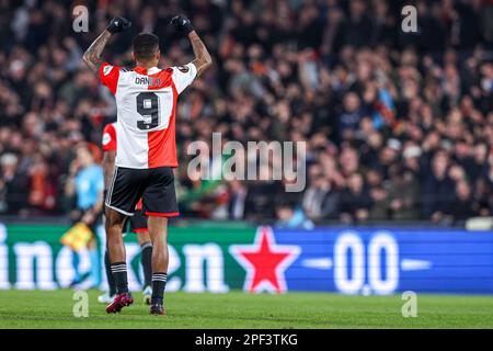 ROTTERDAM, NIEDERLANDE - MÄRZ 16: Danilo von Feyenoord während der UEFA Europa League Runde 16 - Spiel Leg 2 zwischen Feyenoord und Shakhtar Donetsk im Stadion Feijenoord de Kuip am 16. März 2023 in Rotterdam, Niederlande (Foto: Ben Gal/Orange Pictures) Stockfoto