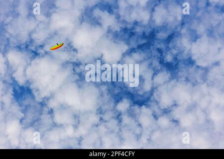 Gleitschirmfliegen über den Quecksilber in Baden-Baden, Schwarzwald, Baden-Württemberg, Deutschland Stockfoto