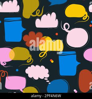 Abstrakte Sprechblasen nahtloses Muster, Hintergrundbild Stock Vektor