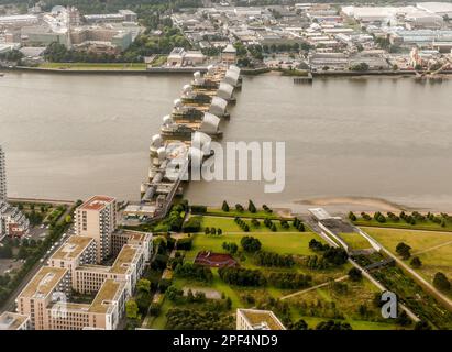 Themsbarriere bei Woolwich Stockfoto