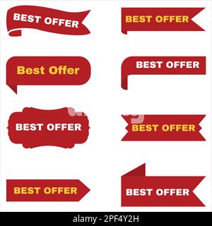 Bestes Angebot. Sonderangebot. Große Auswahl. Verkauf. Sammlung des Banners für beste Angebote. Banner für das beste Angebot Stock Vektor