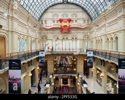 GUM, Haupteinkaufszentrum, Haupteinkaufszentrum, Moskau, Russland Stockfoto