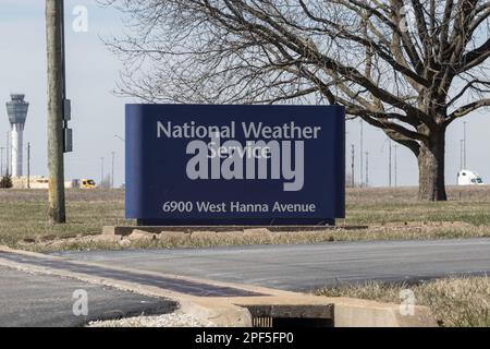 Indianapolis - circa März 2023: National Weather Service Doppler Radar Station. NOAA verwendet Doppler-Radar, um normale und schwere wir zu überwachen und zu melden Stockfoto