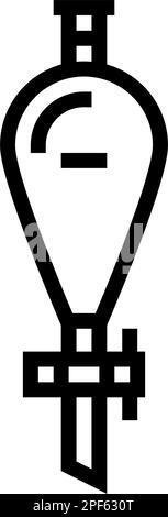 Vektordarstellung des Symbols für Trenntrichter für chemische Glaswaren im Labor Stock Vektor