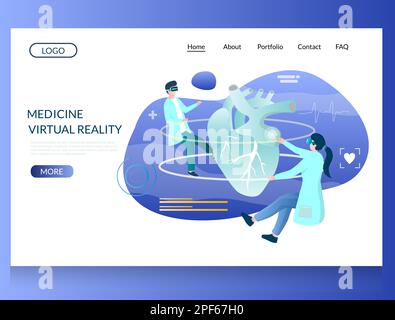 Design-Vorlage für Vektor-Website-Landing-Page für Medizin Stock Vektor