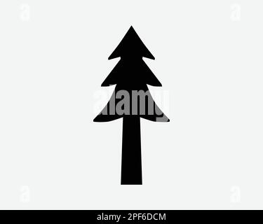 Piniensymbol Einfacher Ausschnitt Weihnachten Natur Waldpflanze Vektor Schwarzweiß Silhouettensymbol Schild Grafik Clipart Artwork Illustration Piktogramm Stock Vektor