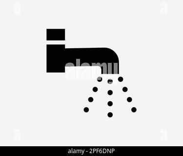 Wasserhahn Symbol Wasserhahn Wasserhahn Spray Badezimmer Toilette Küche Schwarz Weiß Silhouettensymbol Zeichen Grafik Clipart Kunstwerk Piktogramm Vektor Stock Vektor