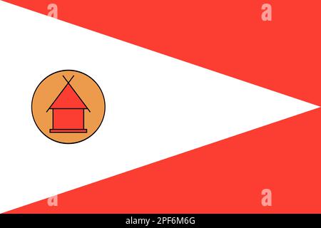 Flagge des madagassischen Volkes Merina. Flagge, die ethnische Gruppe oder Kultur, regionale Behörden repräsentiert. Kein Fahnenmast. Plane-Design, Layout Stockfoto