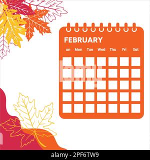 Februar Monat Kalender Stock Vektor