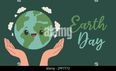 Tag Der Erde. Umweltfreundliches Konzept. Hintergrund des Weltumwelttags. Rette die Erde. Happy Earth Day – Posterbanner Stock Vektor
