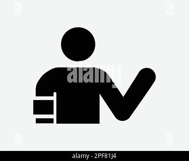 Verband Mann Stab Figur Patient Krank Person Schwarz Weiß Silhouette Zeichen Symbol Clipart Grafik Bildmaterial Piktogramm Darstellungsvektor Stock Vektor