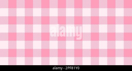 Nahtloses pinkfarbenes Gingham-Muster. Hellrosa vichy-Hintergrundstruktur. Karierte Tapete aus Tweed, die sich wiederholt. Stoffdesign. Vektor Stock Vektor