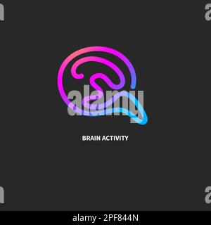 Hirnaktivität des Logos. Neurologie-Zeichen, Mindesymbol Stock Vektor