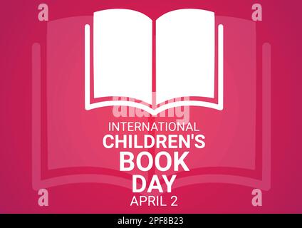 Internationaler Tag für Kinderbücher. April 2. Urlaubskonzept. Vorlage für Hintergrund, Banner, Karte, Poster mit Texteindruck. Vektordarstellung Stock Vektor