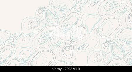 Abstrakte topografische Karte. Nahtlose topografische Kartenlinien, Konturhintergrund. Für Hintergrundbilder und Muster Fi können die Muster der geografischen Rasterisolinen verwendet werden Stock Vektor