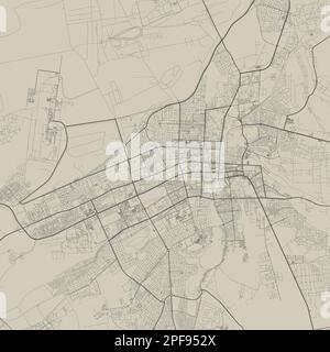 Al-Ain-Vektorkarte. Detaillierte Karte der Stadtverwaltung von Al Ain. Stadtpanorama. Unentgeltliche Vektordarstellung. Umrisskarte mit Autobahnen, s. Stock Vektor