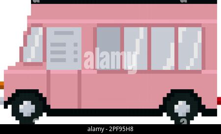 Eiswagen im Pixel Art-Stil. Straßenküche Stock Vektor