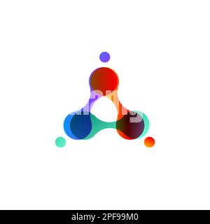 Wissenschaftliches Logo, abstrakte Farbblasen. Wissenschaftssymbol, Firmenlogo Stock Vektor