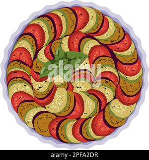 Ratatouille. Vektor isoliert auf weißem Hintergrund Stock Vektor