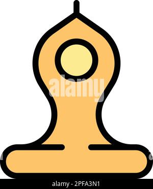 Buddhistische Yoga-Ikone. Umriss Buddhistisches Yoga-Vektorsymbol für Webdesign isoliert auf weißem Hintergrund flach Stock Vektor