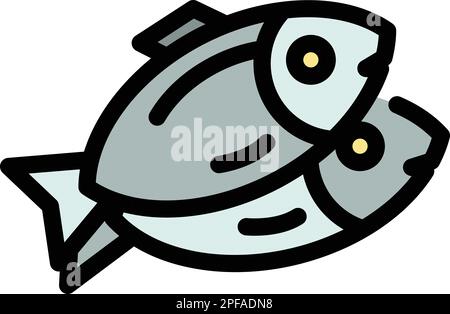Fisch-Omega-Symbol. Umriss Omega-Vektorsymbol für Webdesign isoliert auf weißem Hintergrund flach Stock Vektor