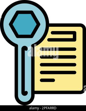 Symbol für technischen Leitfaden. Gliederung des technischen Leitfadens Vektorsymbol für Webdesign isoliert auf weißem Hintergrund, flach Stock Vektor