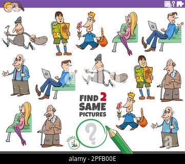 Zeichentrickfilm, in dem zwei Bilder mit Comic-Charakteren zu sehen sind Stock Vektor