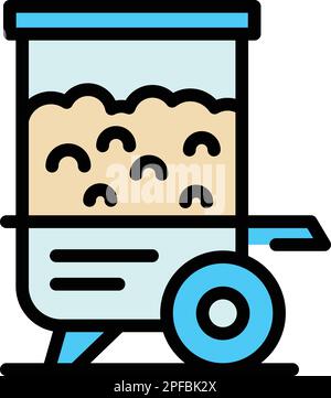 Symbol für Popcorn-Maschine. Vektorsymbol für Popcorn-Maschine für Webdesign isoliert auf weißem Hintergrund, flach Stock Vektor