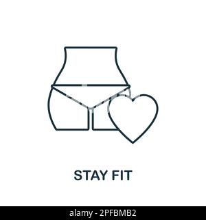 Symbol für Linie „fit bleiben“. Einfarbiges einfaches Stay Fit-Symbol für Vorlagen, Webdesign und Infografiken Stock Vektor