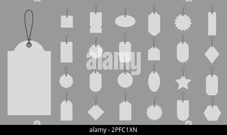Eine Sammlung realistischer Preisschilder. Ein Etikett mit einem Sonderangebot oder einem Rabatt auf die Lieferung. Stock Vektor