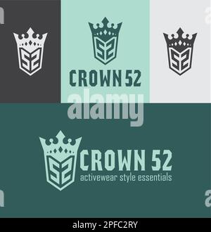 Crown Logo 52 Logos Grüne Farbe Logo Modemarke Logo Stock Vektor