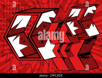 Rotes Poster mit dem Pfeil im Hintergrund des Comic-Buchs. Abstraktes Comics-Symbol. Hinweisschild für Pop-Art-Retro. Stock Vektor