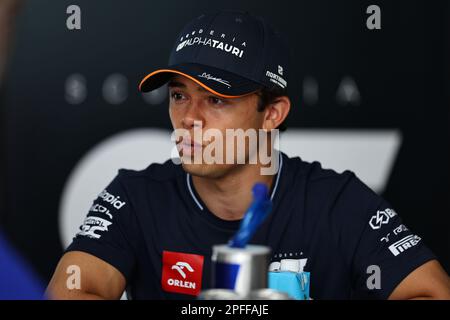 Jeddah, Saudi-Arabien. 17. März 2022. JEDDAH, SAUDI-ARABIEN, Corniche Circuit, 17. März: #21, Nick de VRIES, NDL, Scuderia Alpha Tauri, AT04, Während des Saudi-arabischen Formel-1-Grand Prix auf der Jeddah Corniche Circuit am 17. März 2023. Formel 1 - F1 Motorsport, gebührenpflichtiges Bild, Foto und Copyright © Jun QIAN ATP Images (QIAN Jun/ATP/SPP) Guthaben: SPP Sport Press Photo. Alamy Live News Stockfoto