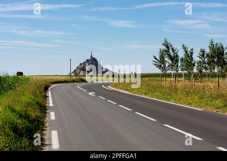 Le Mont-Saint-Michel (UNESCO-Weltkulturerbe). Inselgemeinde in der Normandie, Frankreich. Stockfoto