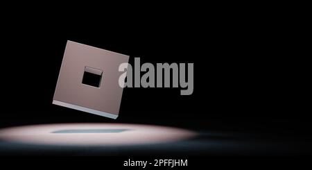 Roblox Logo-Symbol auf schwarzem Hintergrund hervorgehoben Stockfoto